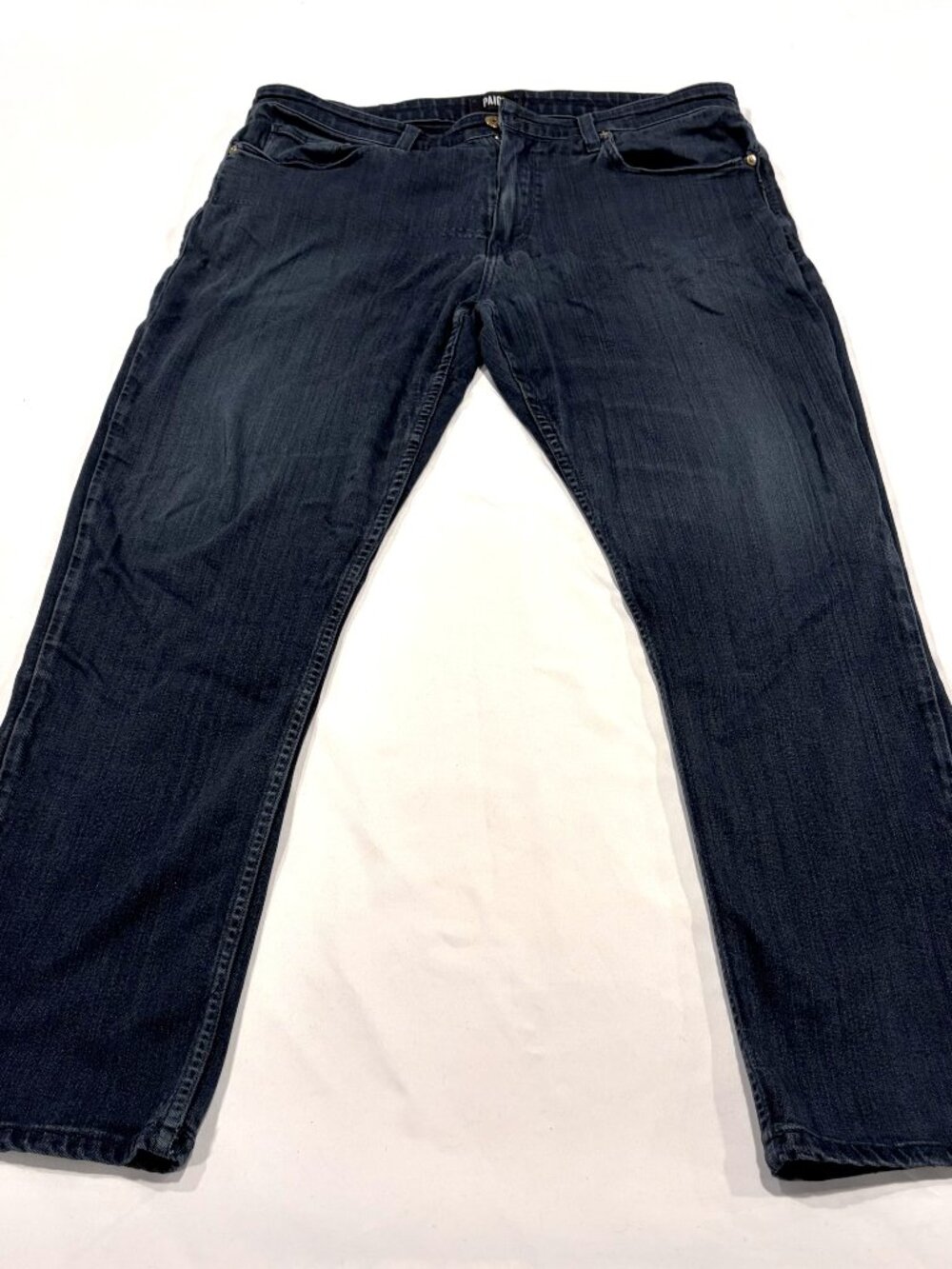Dark blue Paige Lennox straight leg slim fit women's jeans, 36" waist